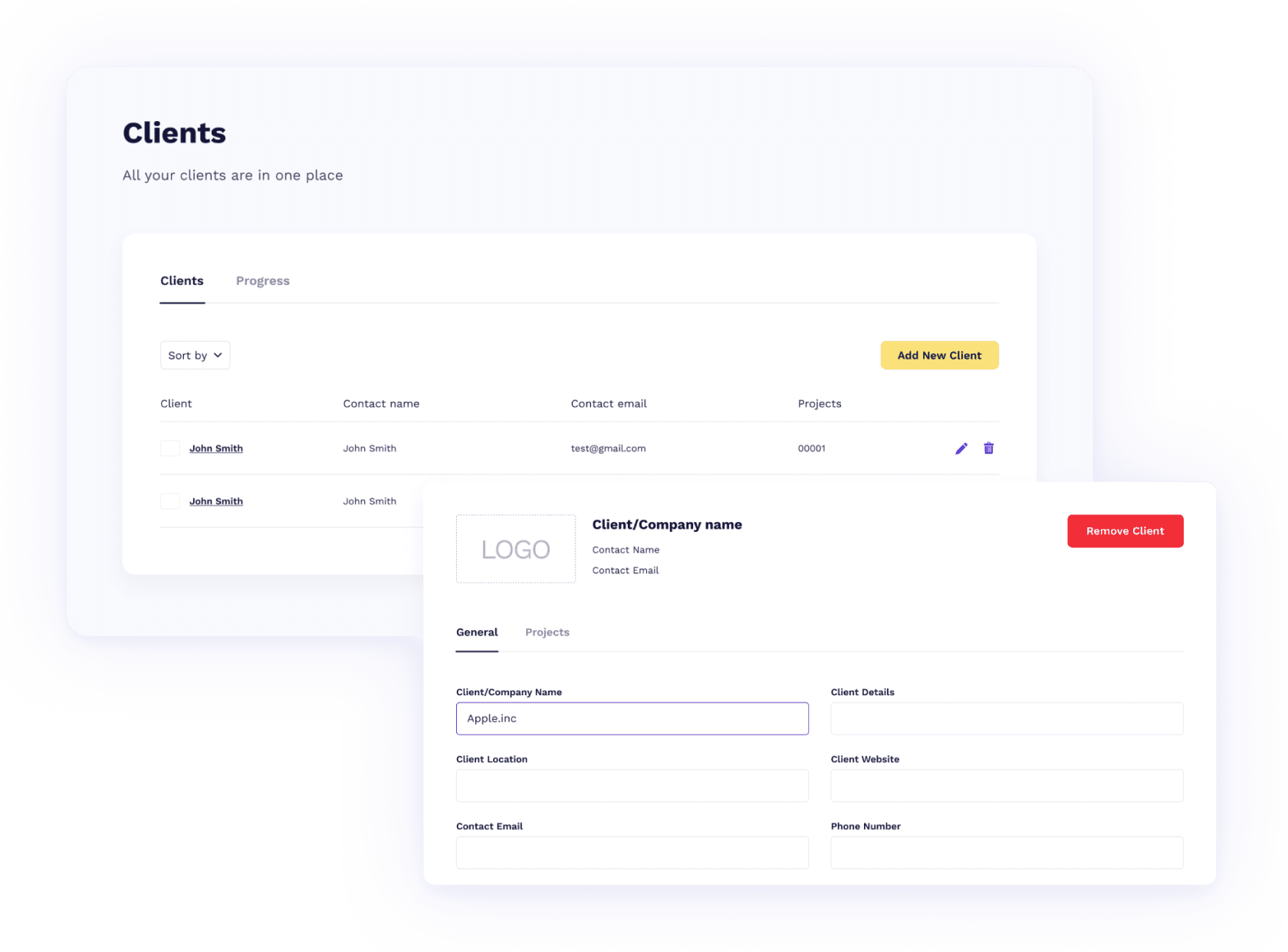 Manage clients - Owledge